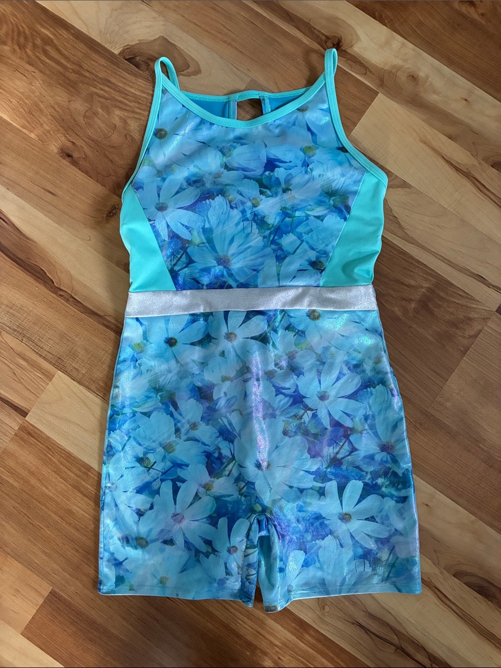 Cat & Jack Metallic Daisy Leotard - Girls Size L (10/12)